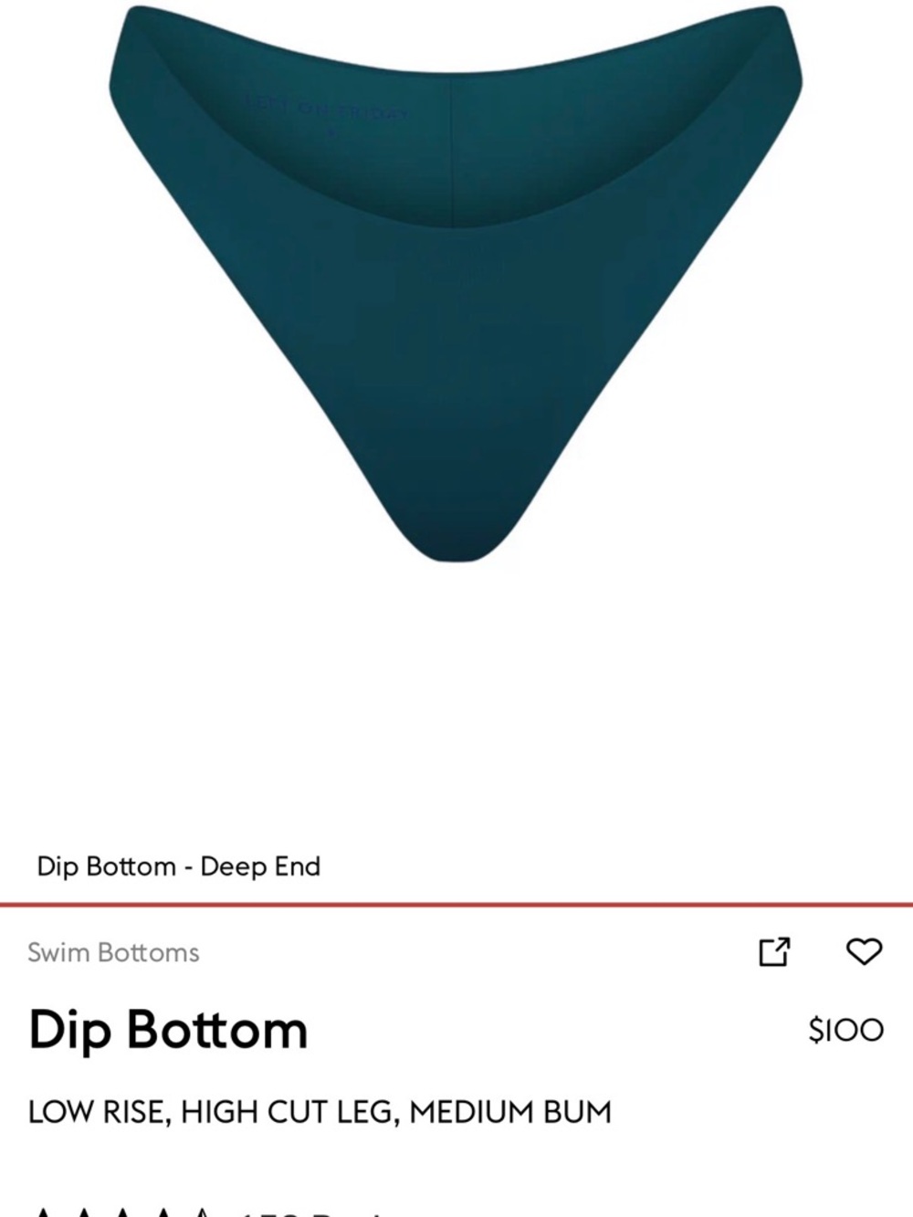 *NWT* Left On Friday Dip Bottom - Deep End Teal
